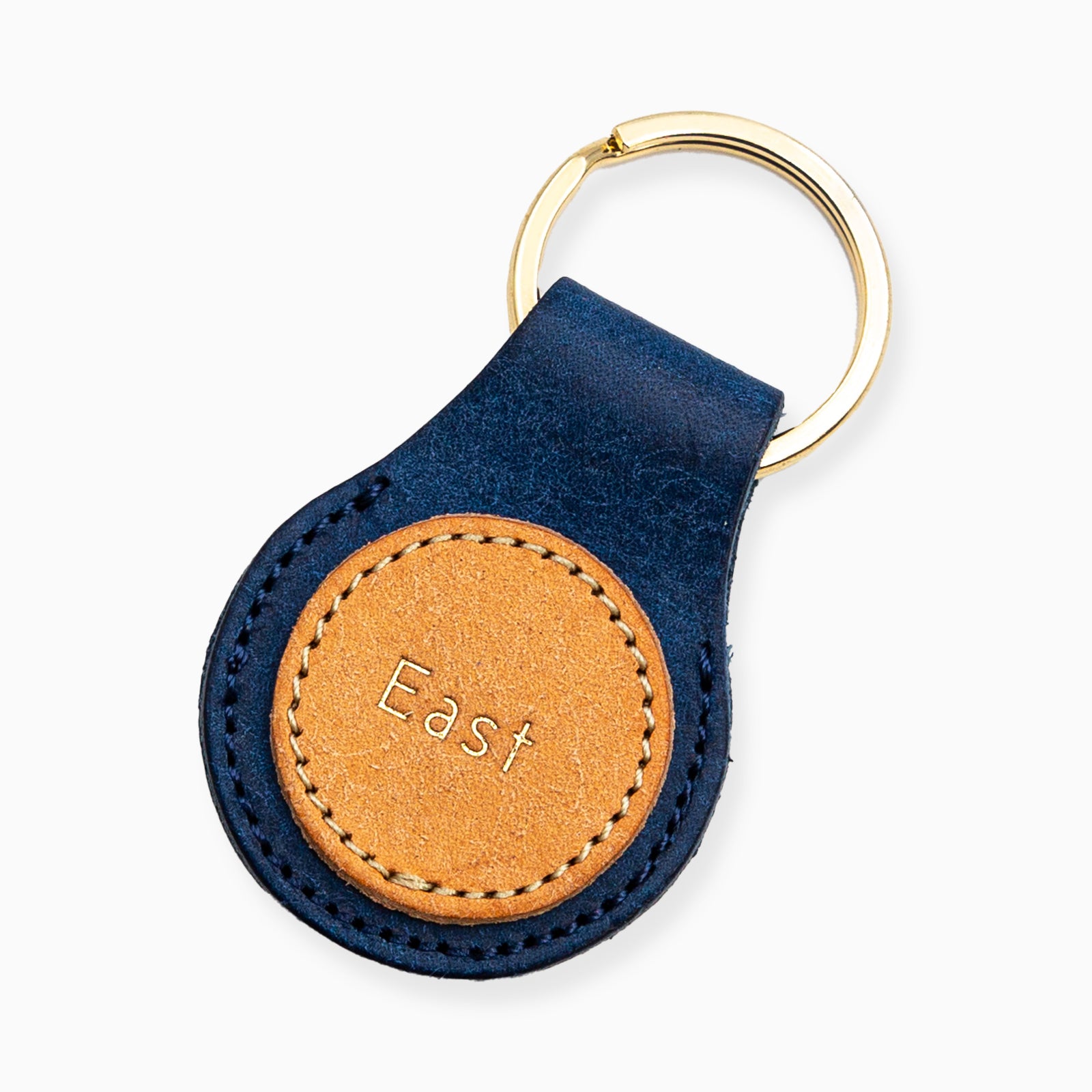 イタリアンレザーの丸型キーホルダー – 刻印工房クレストイースト