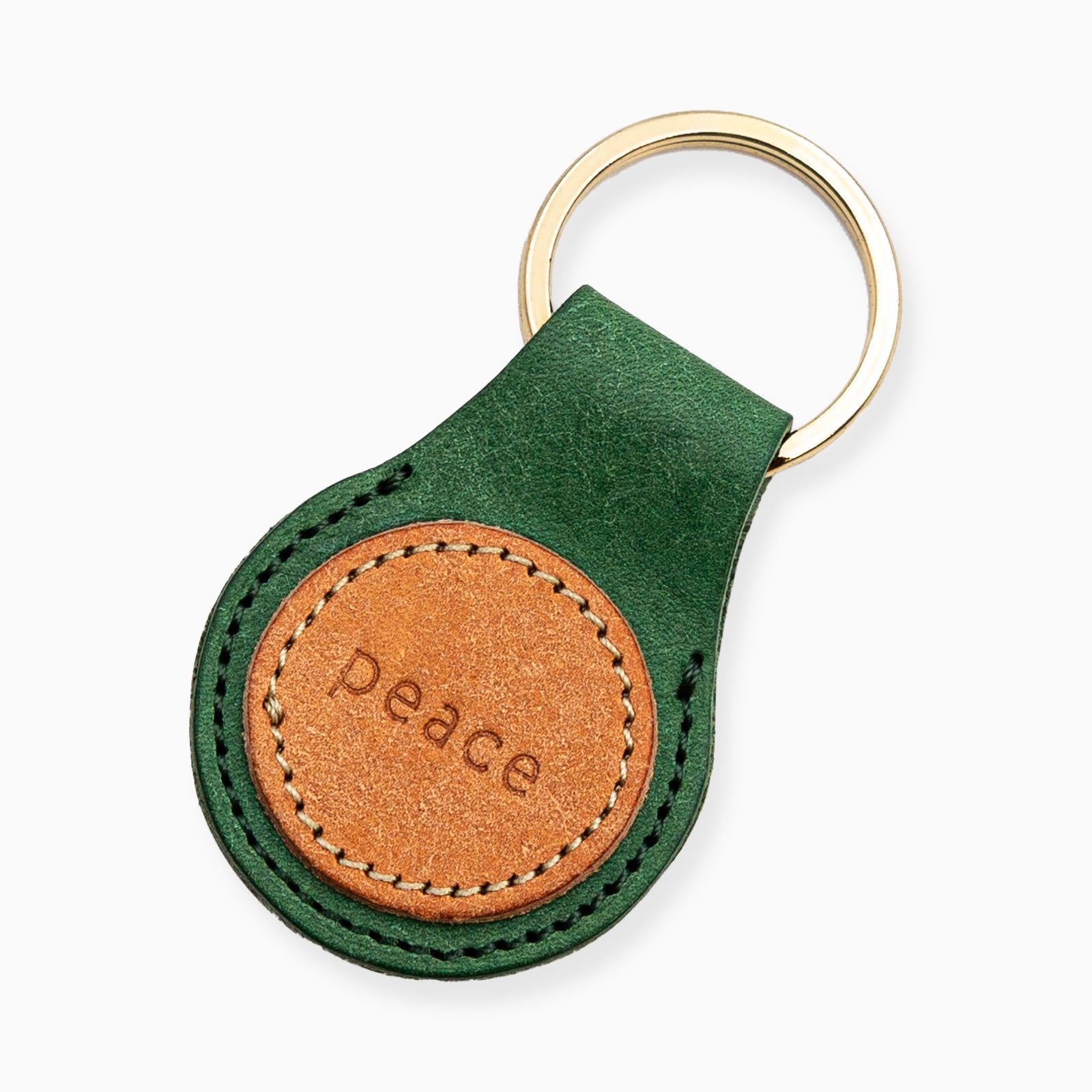 イタリアンレザーの丸型キーホルダー – 刻印工房クレストイースト